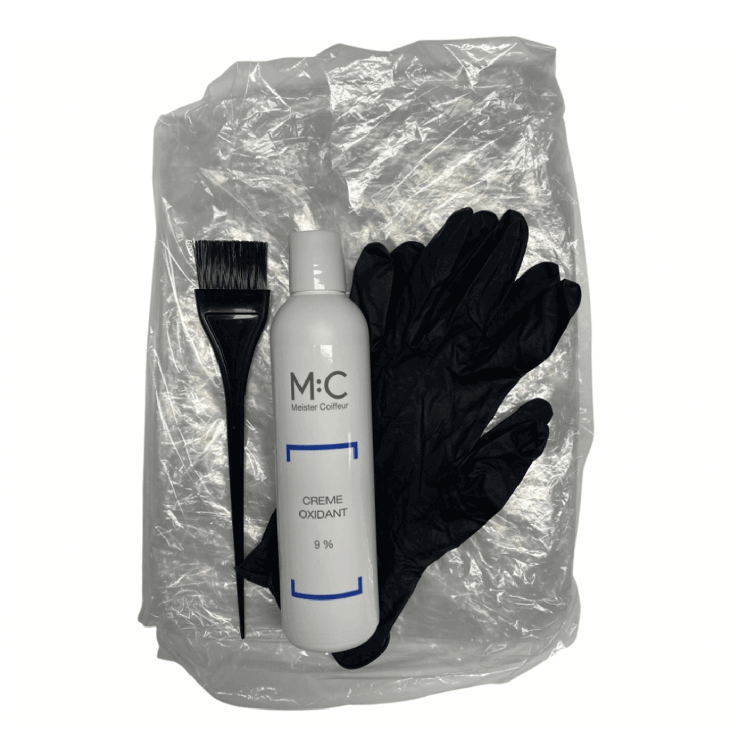 Dyeing Accessory Set (Oxy 9%, Gloves, Brush, Cape)