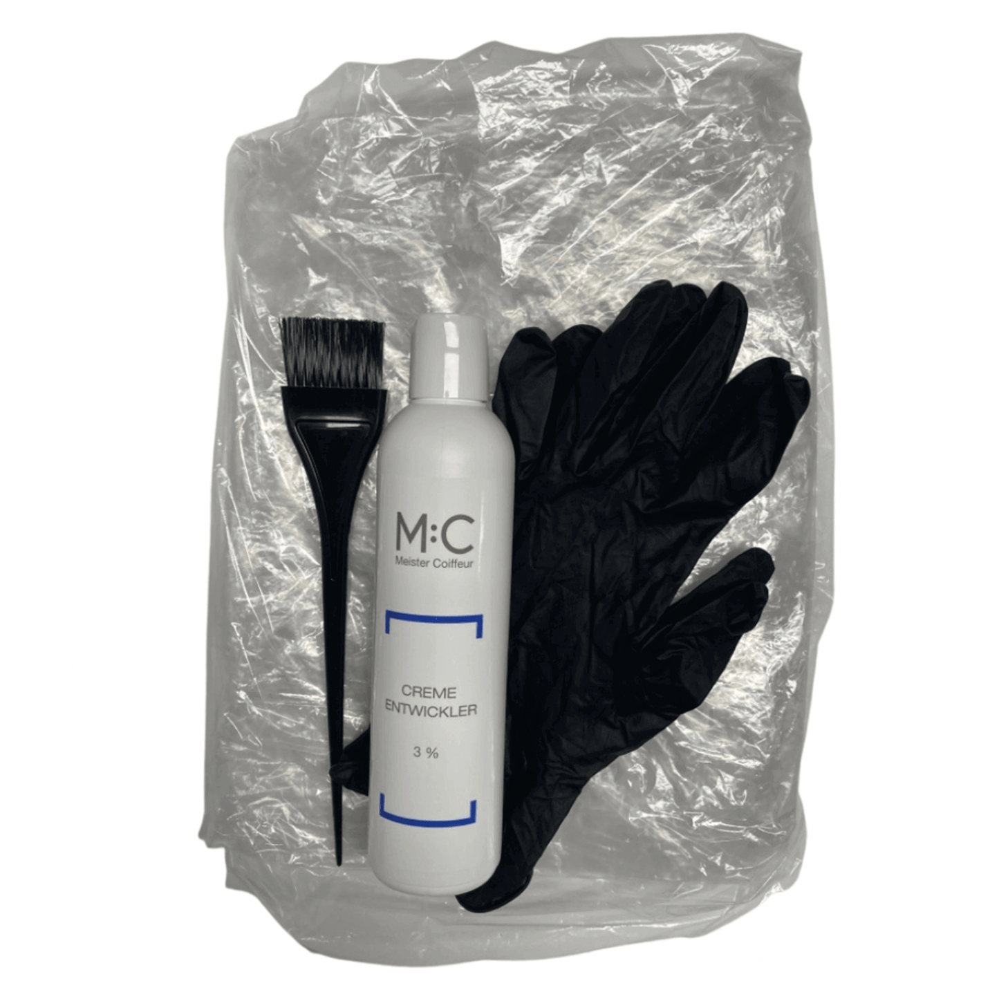 Tönungs-Zubehör Set (Oxy 3%, Handschuhe, Pinsel, Umhang)