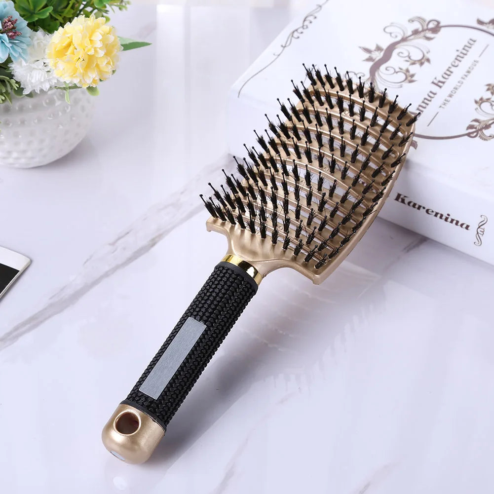 Hair Scalp Massage Comb Hairbrush Bristle Nylon Women Wet Curly Detangle Hair Brush for Salon Hairdressing Styling Tools